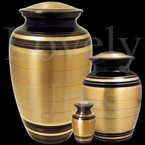 Urnas funerarias al por mayor en negro y latón, en 3 tamaños, medianas para adultos, contenedor conmemorativo para cenizas. - Product Image 2