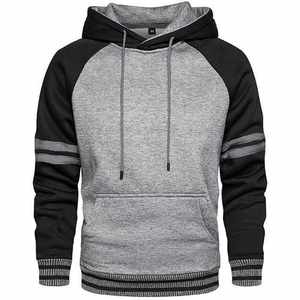 ODM Eco-Friendly Fleece Pullover <b>Hoodie</b> for <b>Men</b> New Design Fitness <b>Running</b> Gym <b>Hoodie</b> Arm Stripe Winter - Product Image 3