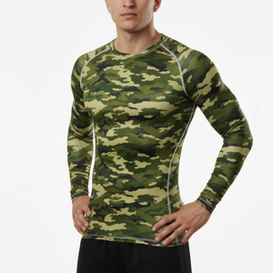 MMA Rash Guard <b>Design</b> Your Own Sublimation <b>Compression</b> <b>Shirt</b> BJJ Camouflaged Rash Guard <b>Custom</b> Printed Mens OEM Rush Guard - Product Image 4
