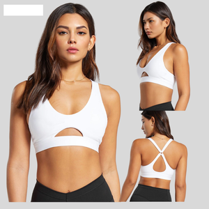 Ensemble de yoga sans couture respirant et uni pour femme, de marque célèbre, avec dos nageur, col rond, sans manches, taille haute élastique et coupe longue - Product Image 6