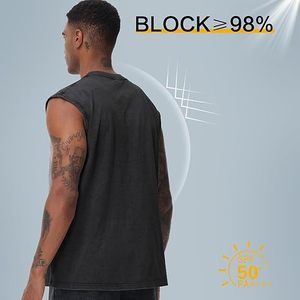 Camisetas sin mangas para hombre, personalizadas con logotipo, transpirables, bordadas, de corte ajustado, 100% algodón, de secado rápido, para entrenamiento. - Product Image 2