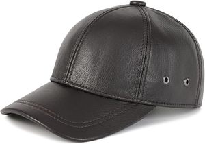 Autumn <b>Winter</b> Warm Brown Leather Baseball <b>Cap</b> Windproof Soft Leather Dad Hat <b>Men</b> Outdoor Thermal Leather <b>Cap</b> Wholesale - Product Image 5
