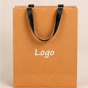 Bolsas de Regalo Premium de Papel Kraft Marrón con Asas Negras – Bolsas de Compras con Logotipo Personalizado para Comercios y Boutiques - Product Image 3