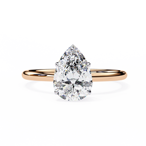 Anillo de Compromiso Clásico con Diamante Cultivado en Laboratorio de 1 Quilate, Corte Pera, Oro de 10k, 14k, 18k, Certificado IGI, Diamante VS DEF para Aniversario o Boda - Product Image 2