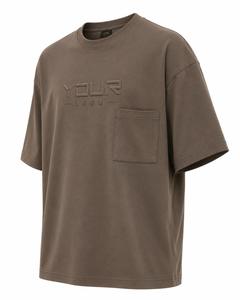 Camiseta Personalizada para Hombre, Cuello Redondo, Manga Corta, Estilo Casual, Mezcla de Algodón Grueso, con Logotipo Impreso en la Parte Delantera, MOQ Bajo - Product Image 4