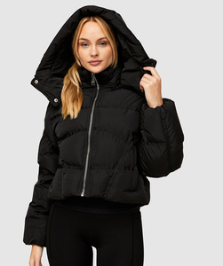 Veste d'hiver matelassée surdimensionnée personnalisée rose bébé OEM pour femmes, avec doublure en coton imprimé imperméable et capuche - Product Image 5