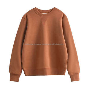 เสื้อสเวตเชิ้ตคอกลมสีเบอร์กันดีสำหรับผู้หญิง แขนยาว ผ้าถักเนื้อฝ้าย สีพื้น ใส่สบาย ระบายอากาศได้ดี ทรงปกติ เหมาะสำหรับใส่ในฤดูใบไม้ร่วง - Product Image 2