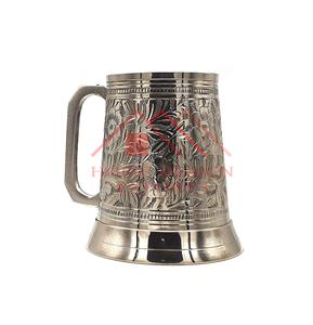 Decoración de mesa, latón de alta calidad, niquelado, taza para beber cerveza para fiesta, diseño de grabado, taza de café de mula de Moscú de latón - Product Image 2