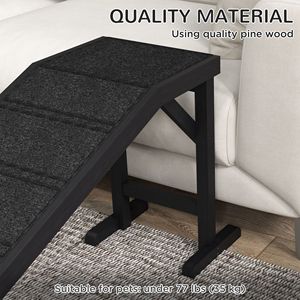 Rampa para Perros con Alfombra Antideslizante y Plataforma Superior de 74 x 16 x 25 Pulgadas, Negra, Categoría de Productos: Abrigos para Mujer - Product Image 4