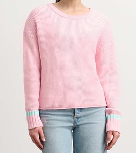 Pull en tricot côtelé pour femme - Pull d'hiver à rayures verticales - Pull en maille doux et élastique pour femme, respirant - Product Image 5