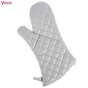 Cotton Midcentury Modern Woven Heat-resistant Oven Mitts Long-cuff Anti-scald <b>Silicone</b> Lining Durable Kitchen Gloves <b>Baking</b> - Product Image 4