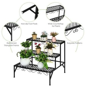 Support décoratif en métal à 3 niveaux pour pots de fleurs et jardinières - Product Image 3
