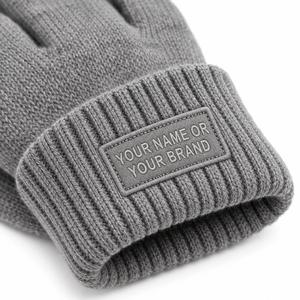 Guantes de Invierno Personalizados con Pantalla Táctil, Tejidos, Grises, con Puño Acanalado y Parche Personalizado para Uso Diario - Product Image 5