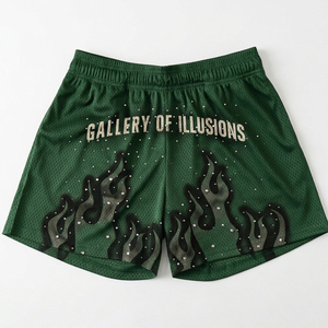Shorts de plage décontractés pour hommes grande taille, shorts en maille imprimés personnalisés pour hommes, shorts de basketball en maille polyester de 5 pouces - Product Image 1