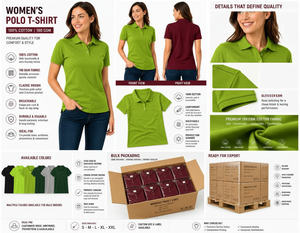 Polo de Manga Corta para Mujer, Premium, 180g, 100% Algodón Transpirable, con Logotipo Personalizado - Product Image 2
