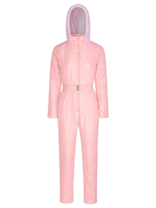 Waterproof Women's One Piece Ski Suit Winter Snow Windproof <b>Snowsuit</b> With Zipper Closure And Belted Waist Snowboard Outerwear - Product Image 3