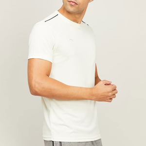 Customizable Men's Knitted T-Shirt Factory-Made Casual Adult Wear Solid Custom Color 100% Cotton Bulk Quantity Plain Design High - Product Image 5