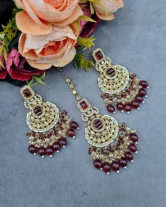Choker Necklace <b>Set</b> With Matching Earrings And Mangtika For Women Traditional Ethnic Reception Wear <b>Jewellery</b> <b>Sets</b> Manufacturers - Product Image 3