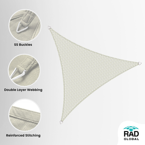 Vela de sombra triangular de HDPE, transpirable, con protección UV, para jardín, patio, balcón, exterior. - Product Image 3