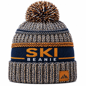Unisex Luxury 100% <b>Wool</b> Knit Pom Hat Autumn Winter <b>Beanie</b> with Designer Logo Classic Bonnet for Ski Travel Keep Warm - Product Image 1