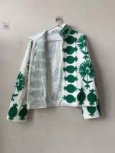 Manteau Duster Unisexe en Coton Matelassé Respirant Brodé Suzani Fait Main, Vêtement d'Extérieur Tribal d'Art Populaire pour Festival - Product Image 6