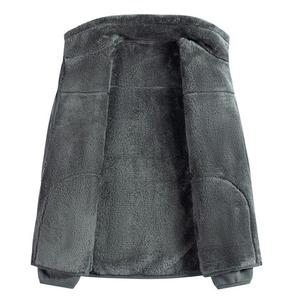 Men's Black <b>Sherpa</b> <b>Fleece</b> Jacket Thick Stand Collar Zip Up Warm Winter Coat - Product Image 6