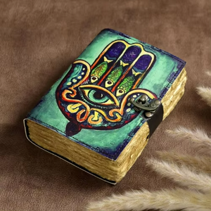 สมุดบันทึกหนังแท้ดีไซน์สวยงาม พิมพ์ลายปลาสามตัว ขอบกระดาษแบบดั้งเดิม กระดาษทนทาน ขนาด 7x5 นิ้ว - Product Image 4