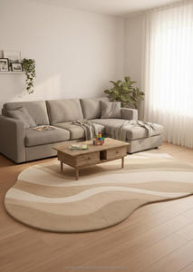 Tapis en laine doux et moelleux, tufté à la main, avec dos antidérapant, personnalisation disponible pour la décoration de chambre - Product Image 3