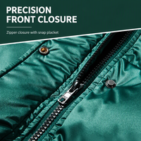 Veste matelassée à capuche verte brillante pour femme, manteau d'hiver épais matelassé, veste en nylon boutonnée style streetwear, veste brillante matelassée
