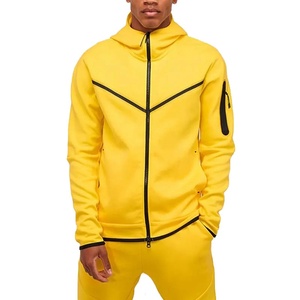 Custom Embroidery Logo Sportswear Fashion <b>60</b> <b>Cotton</b> <b>40</b> <b>Polyester</b> Blank Athletic Tech Fleece Sports Full Zip <b>Hoodies</b> for Men - Product Image 6