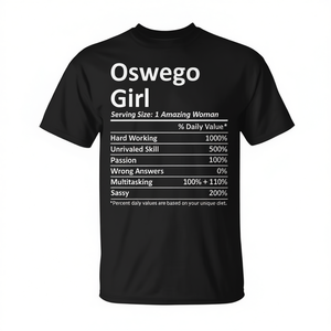 T-shirt Oswego Girl unisex per adulti, manica corta, girocollo, stampa serigrafica, design Alumni Reunion - Product Image 2