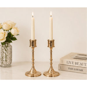Juego de Portavelas de Latón Vintage, Elegantes Candelabros Dorados para Centro de Mesa de Boda y Decoración Moderna del Hogar - Product Image 2