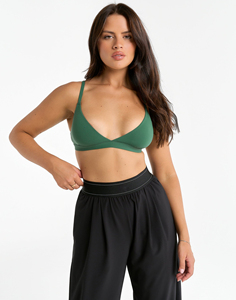 Women's Simple Front Logo Breathable Quick Dry Eco-Friendly Medium Support Adjustable Strap Removable Pads Gym Sport Bra - Product Image 3