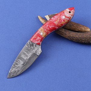 Cuchillo de caza OEM personalizado con hoja fija de acero 12C27 grabado al ácido, mango de resina de grado industrial y diseño Drop Back Skinner - Product Image 3