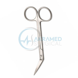 Tijeras Quirúrgicas Anguladas Iris de 12 cm, Tijeras para Perforación de Encías, Instrumento Quirúrgico de Acero Inoxidable - Product Image 2