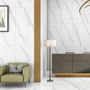Azulejos de Porcelana de Primera Calidad, Color Blanco Atlántico, 600x1200mm, Inspirados en Mármol, Superficie Brillante, Antideslizantes y Resistentes al Desgaste, para Pisos - Product Image 1