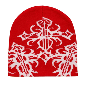 Bonnet tricoté personnalisé jaune avec croix, style gothique, streetwear, surdimensionné, hiver, unisexe, vente en gros - Product Image 5