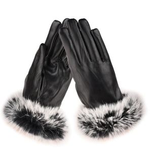 Guantes térmicos con aislamiento completo, guantes de carreras con protección en los nudillos, guantes unisex de cuero negro - Product Image 2