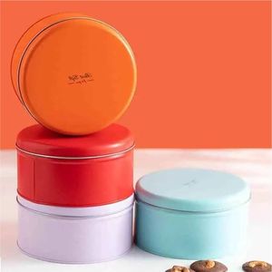 Decorative Nesting <b>Kitchen</b> <b>Storage</b> Tin Box Set Round Metal Cookie Cake Container with Lid Food Grade Colorful Bread Box Canister - Product Image 6