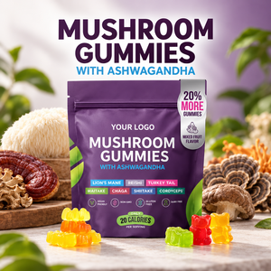 Gomitas de Hongos con Ashwagandha de Marca Privada OEM, Suplemento Herbal para la Concentración, Fórmula Personalizada, Logotipo Personalizado - Product Image 5