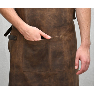 Leather Crossback <b>Apron</b> Handmade Adjustable Vegetable Tanned Leather Cross Back <b>Apron</b> Durable Chef <b>BBQ</b> Workwear Kitchen Gift - Product Image 4