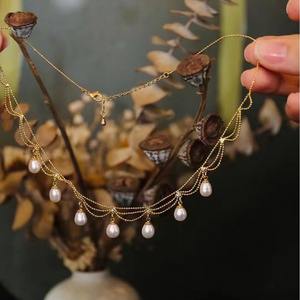 Collier de style dentelle rétro de haute qualité, tempérament polyvalent, lumière intense, perles d'eau douce naturelles impeccables, produit haut de gamme - Product Image 4