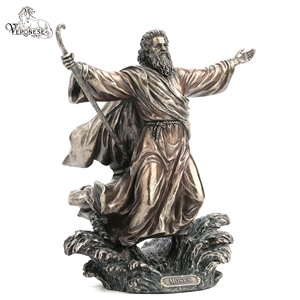 VERONESE DESIGN Figurine de décoration religieuse de luxe-Moïse séparant la mer Rouge Résine peinte à la main et bronze coulé à froid Art - Product Image 3