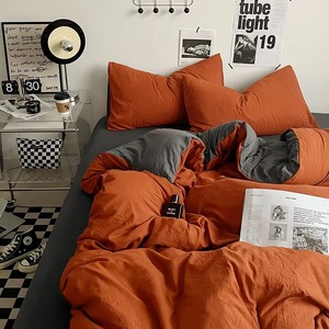 Juego de Edredón de Color Rosa Sólido de 3 Piezas con Borde de Volantes, Estilo Moderno, para Uso Doméstico - Product Image 6