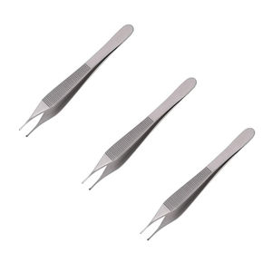 Lot de 3 pinces à tissus Adson 1 x 2 dents 4,75 po en acier, instruments chirurgicaux manuels / Instruments médicaux personnalisés Mark - Product Image 4