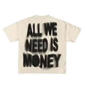 Eco-Friendly Vintage Loose Distress Printed Jersey Beading Button Casual Women's <b>Y2K</b> Style Boxy <b>Shirt</b> - Product Image 1