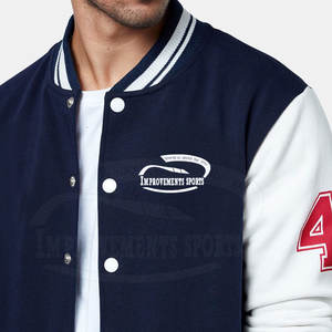 Veste Letterman pour hommes grande taille avec col montant Collection d'hiver Veste Letterman à quantité minimale de commande basse Vente en gros - Product Image 5