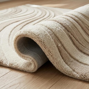 Luxury Neutral Wave Design Rug Hand Tufted Carpet Soft <b>Floor</b> Area Rug Anti Slip Modern Rug for Living Room Bedroom Office Hotel - Product Image 6