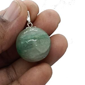 Colgante de Bola de Aventurina Verde Natural Grabado, Colgante de Cristal de Moda de Gujarat - Para el Día de la Madre - Product Image 5