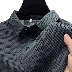 Polo Homme en Soie Glacée à Manches Courtes, Couleur Unie, Tissu Respirant Léger et Doux, Confortable – Vente en Gros - Product Image 2